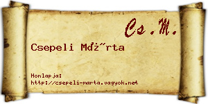 Csepeli Márta névjegykártya