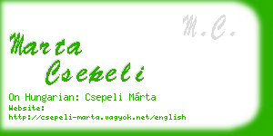 marta csepeli business card